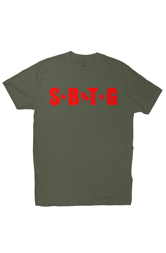 The ARMY - tshirt military green + red print