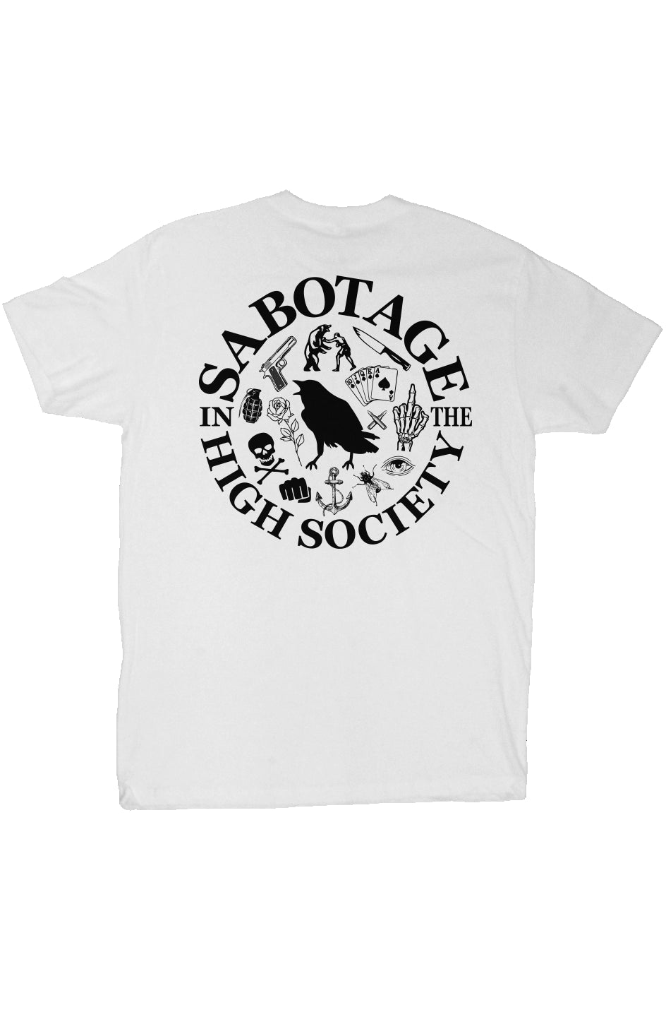the society - tshirt white + black print