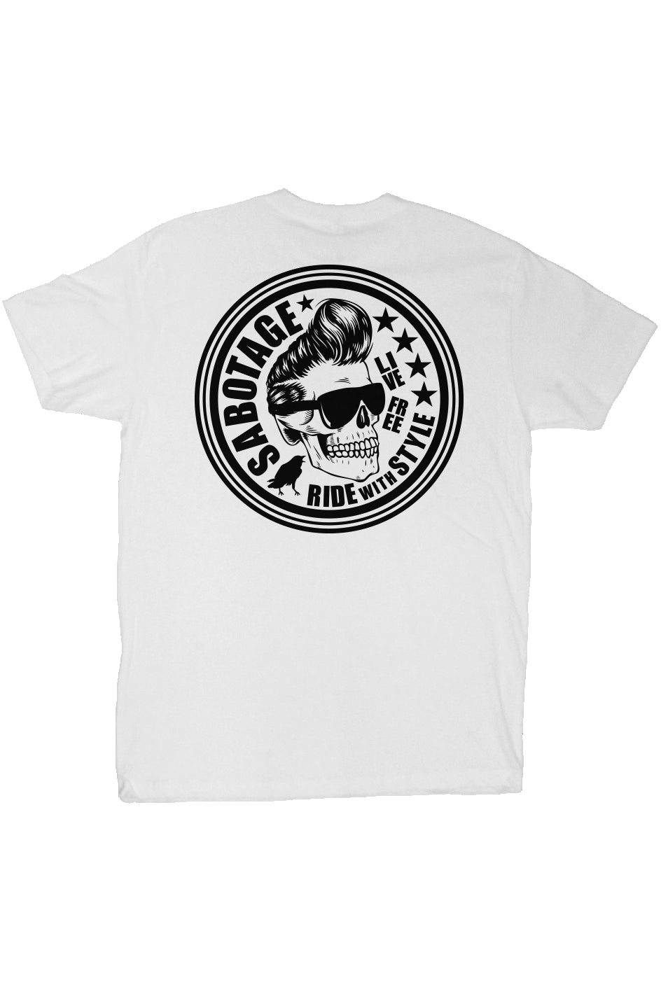 The COOL SKULL - tshirt white + black print