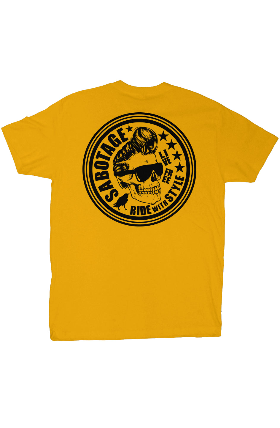 The COOL SKULL - tshirt gold + black print