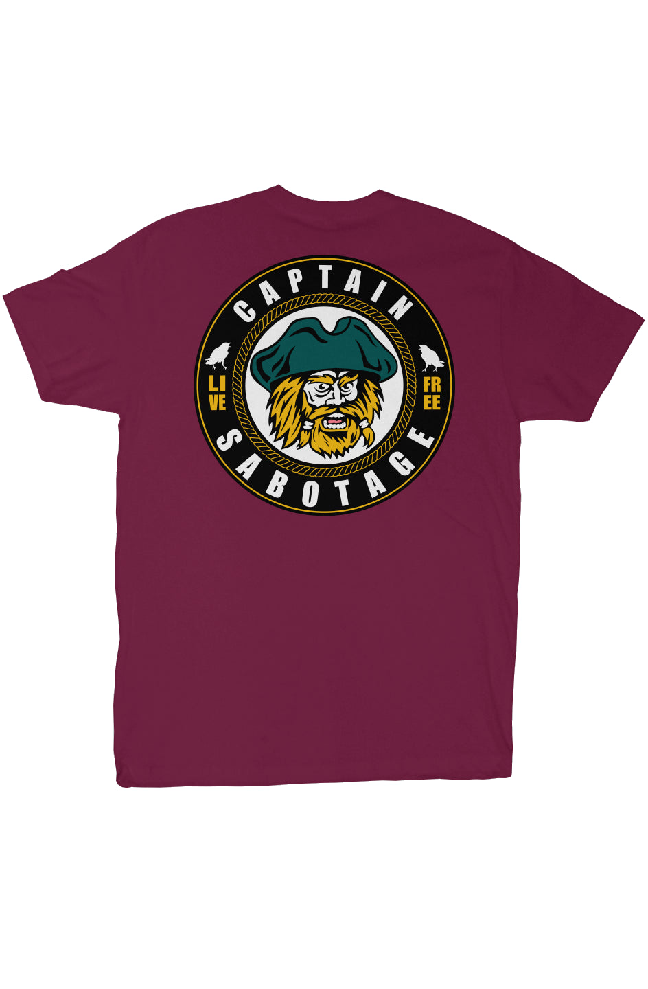 The CAPTAIN - tshirt maroon + colors print