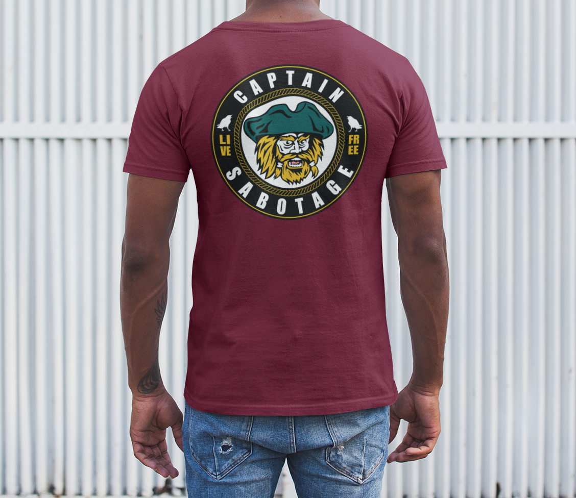 The CAPTAIN - tshirt maroon + colors print