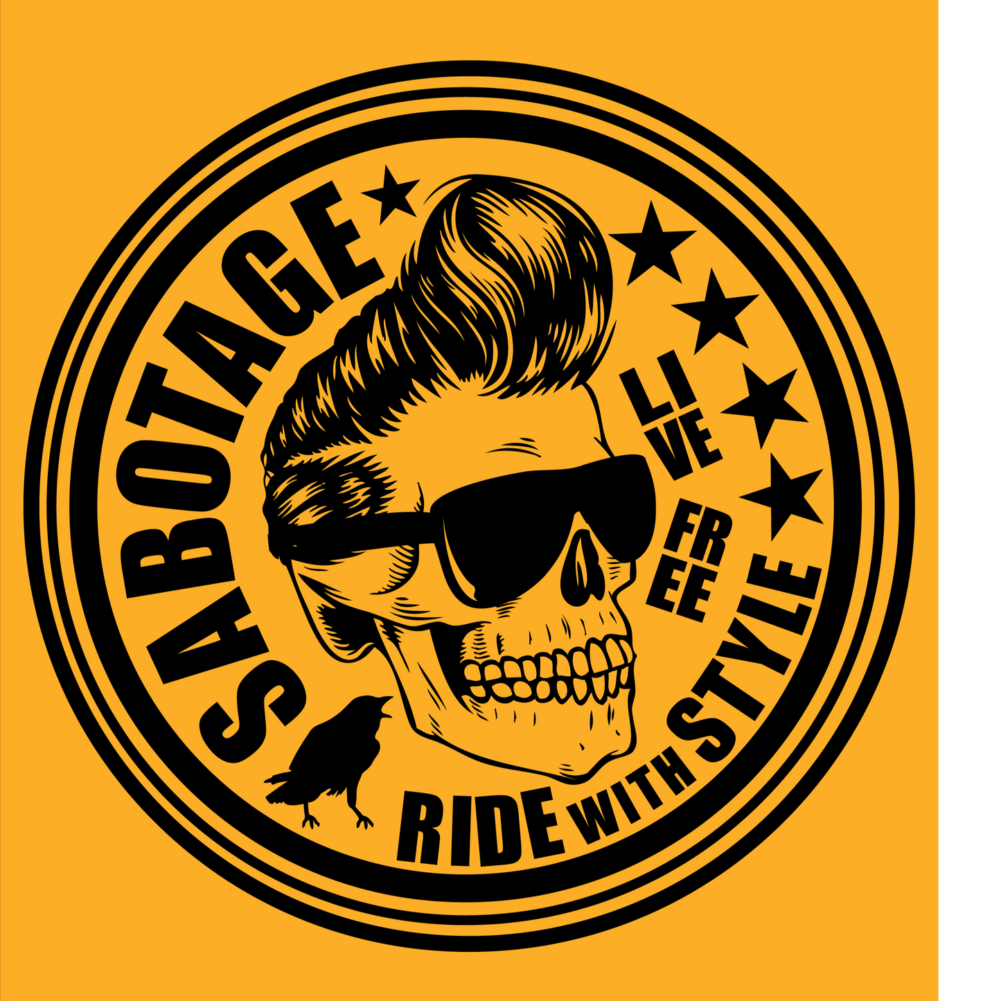The COOL RIDER - tshirt gold + black print