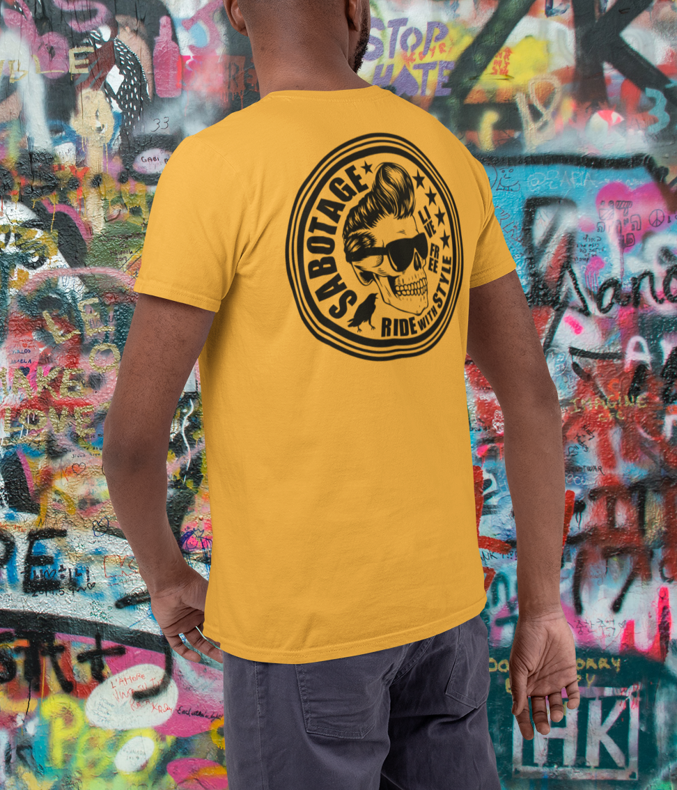 The COOL RIDER - tshirt gold + black print