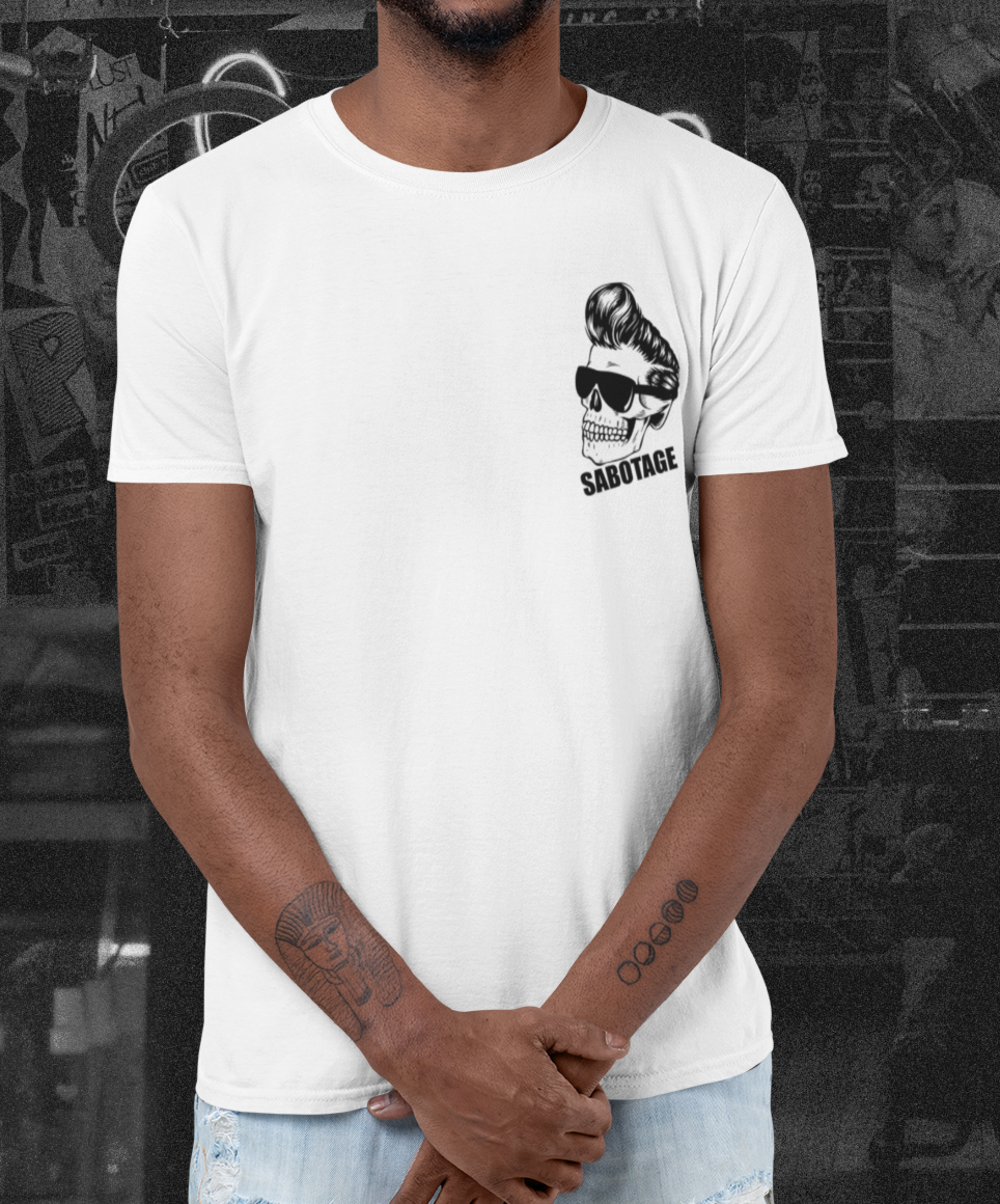 The COOL RIDER - tshirt white + black print