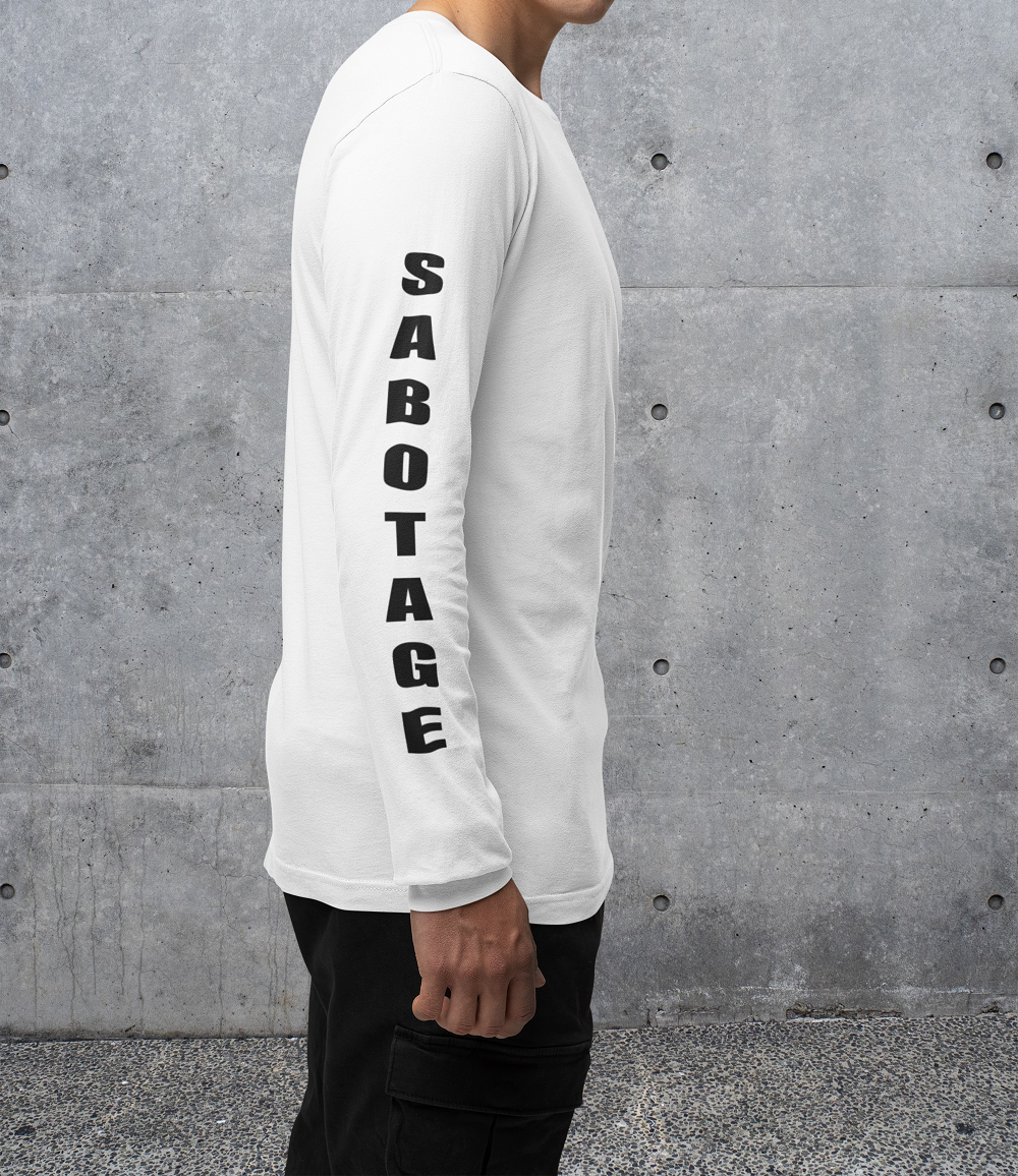 The HUNTER - long sleeves white + black print