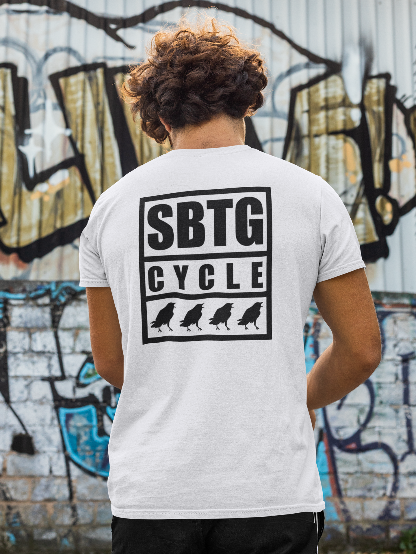 The TEAM - tshirt white + black print