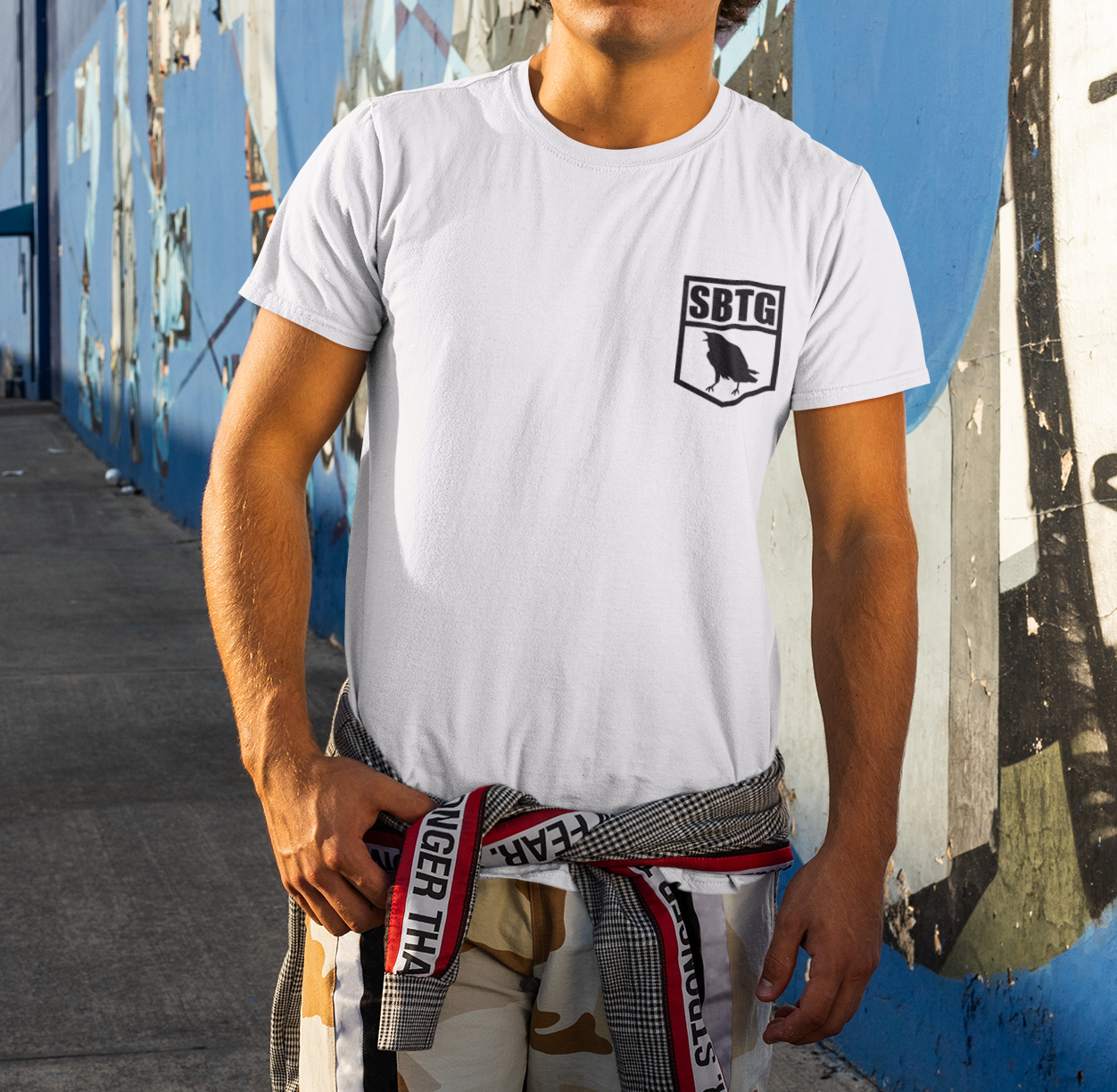 The TEAM - tshirt white + black print