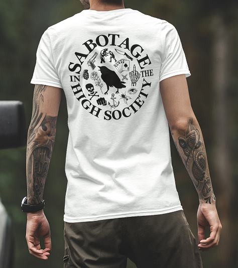 The SOCIETY - tshirt white + black print