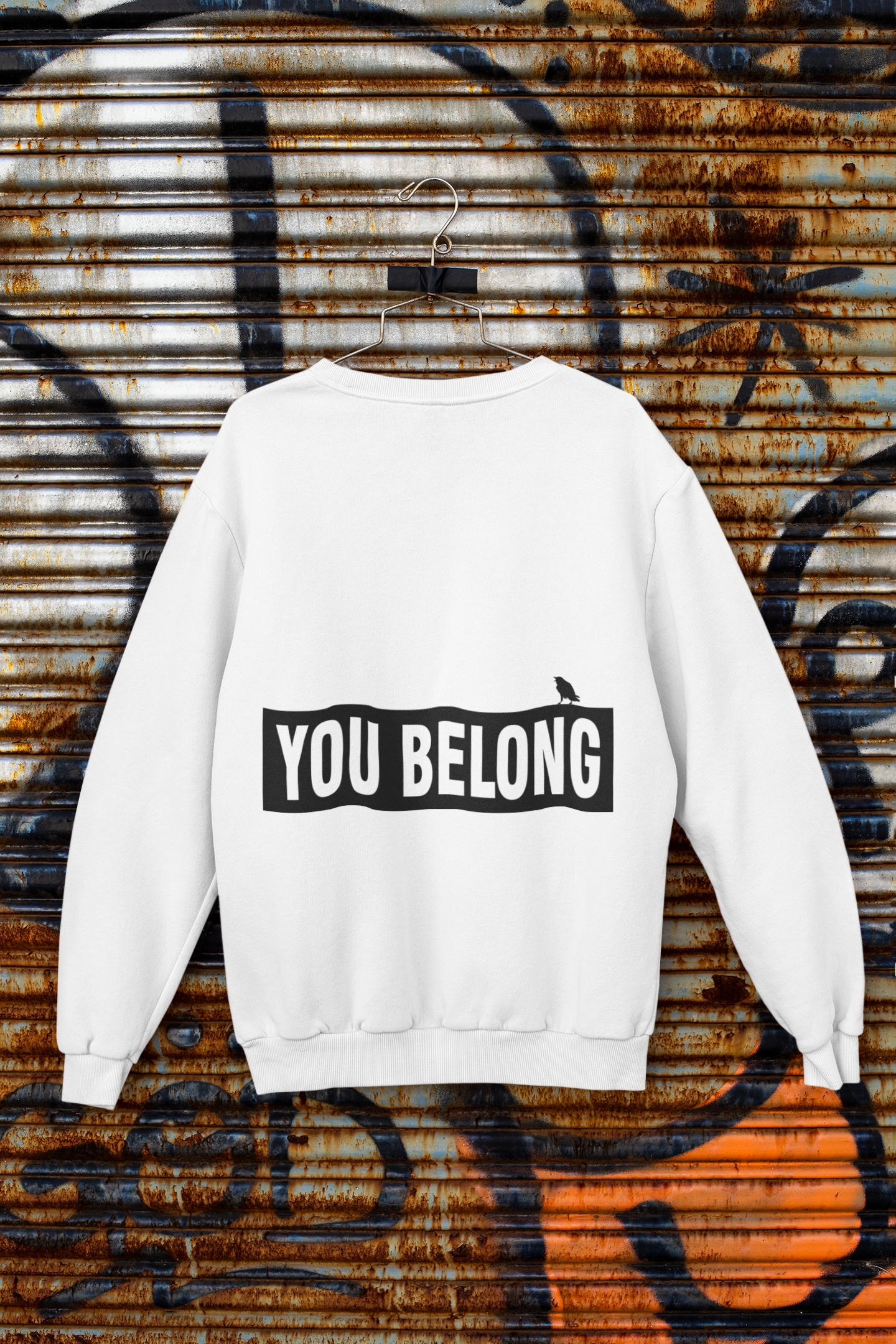 The YOU BELONG - sweatshirt white + black/white print