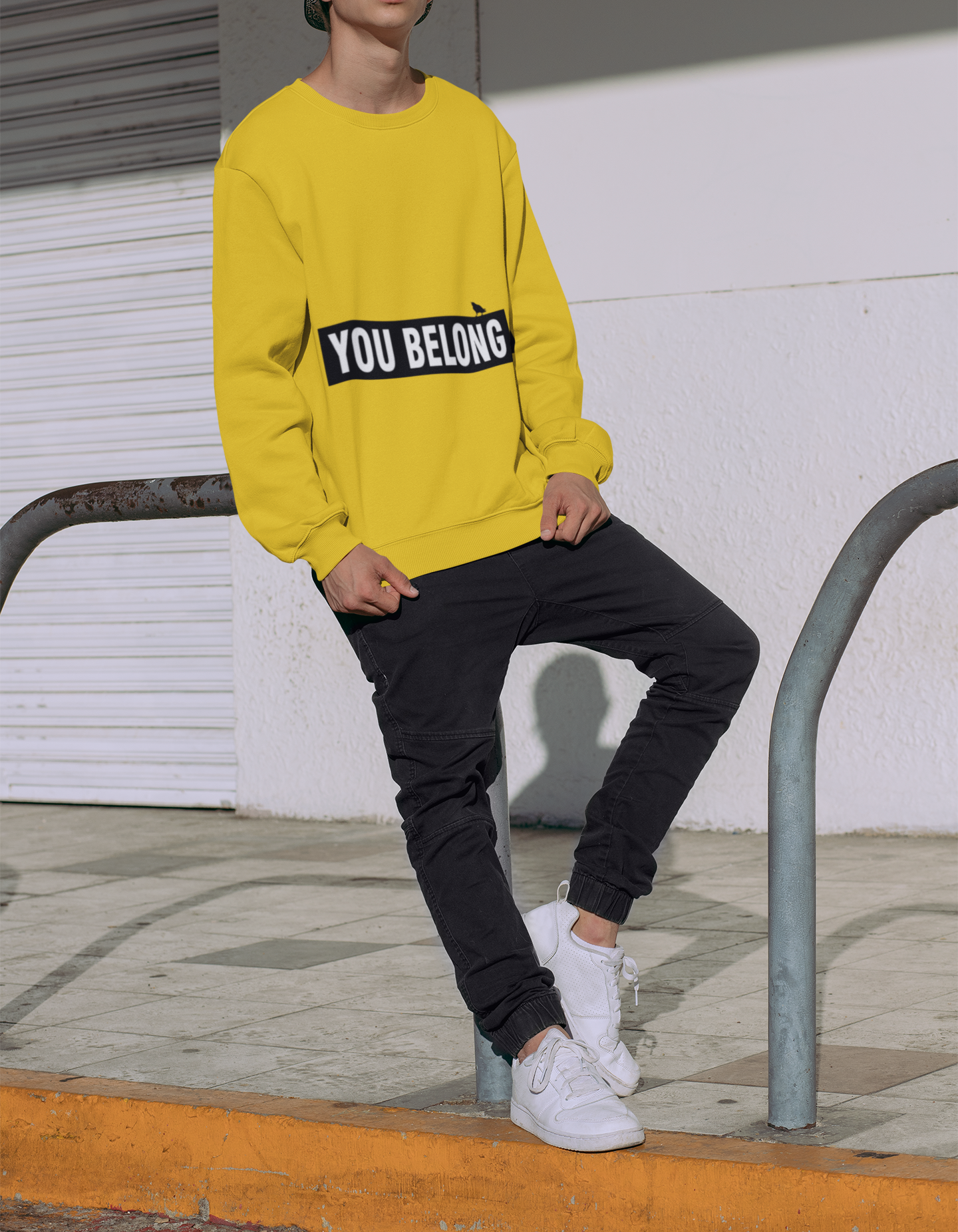 The YOU BELONG - sweatshirt gold + black/white print