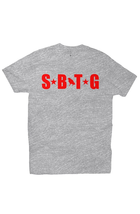The ARMY - tshirt heather grey + red print