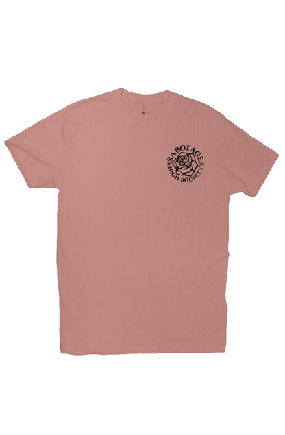 the society - tshirt desert pink + black print