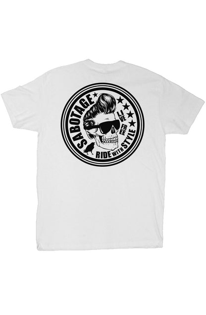The COOL SKULL - tshirt white + black print