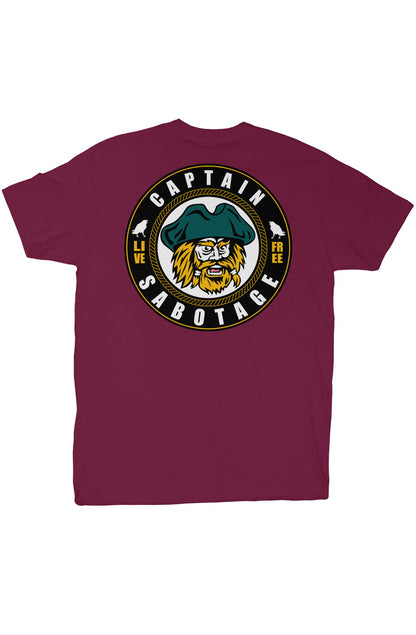 The CAPTAIN - tshirt maroon + colors print