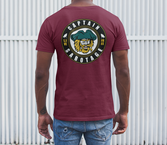 The CAPTAIN - tshirt maroon + colors print