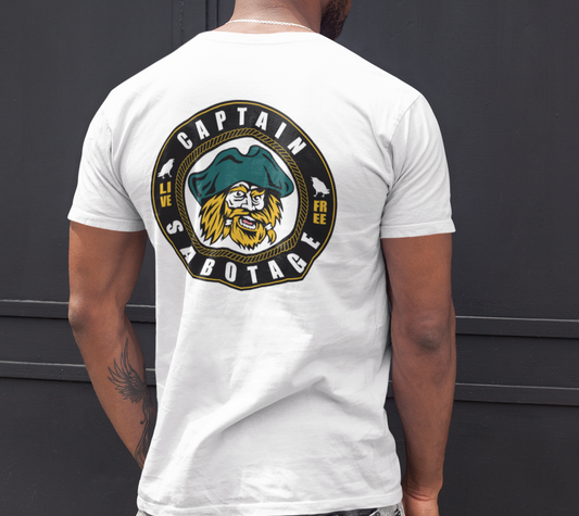 The CAPTAIN - tshirt white + colors print