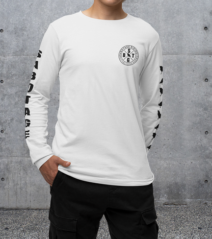 The HUNTER - long sleeves white + black print