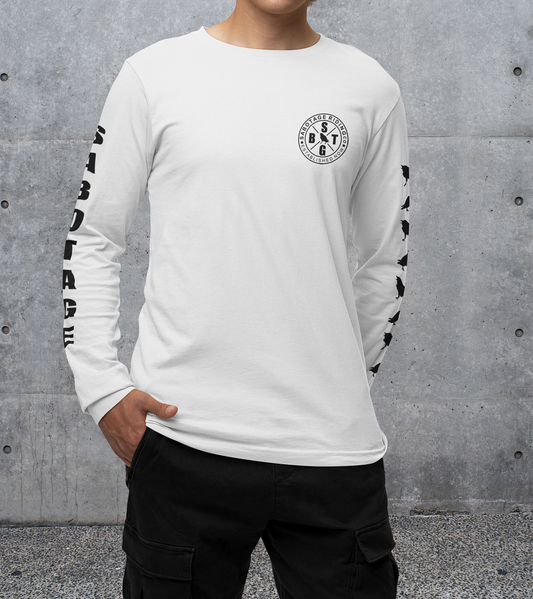 The HUNTER - long sleeves white + black print
