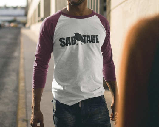 The MOTO RACER - 3/4 sleeves tee white/maroon + black print