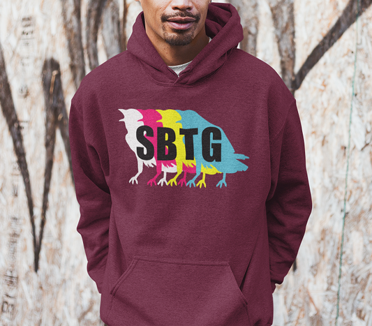 The RGB - hoodie maroon + 5 colors print