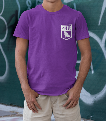 The TEAM - tshirt purple + white print