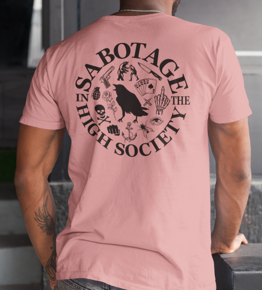 The SOCIETY - tshirt desert pink + black print