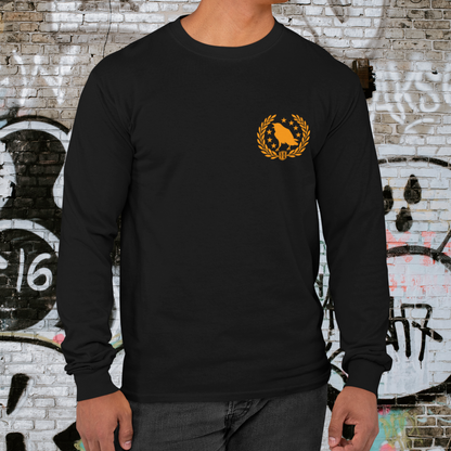 The OFFICER - long sleeves tee black + orange print