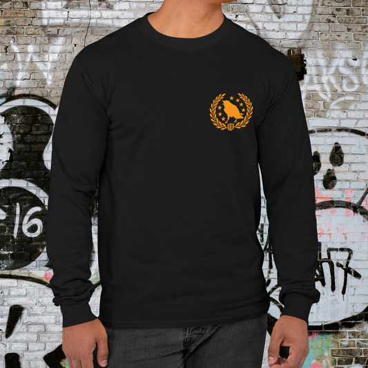 The OFFICER - long sleeves tee black + orange print