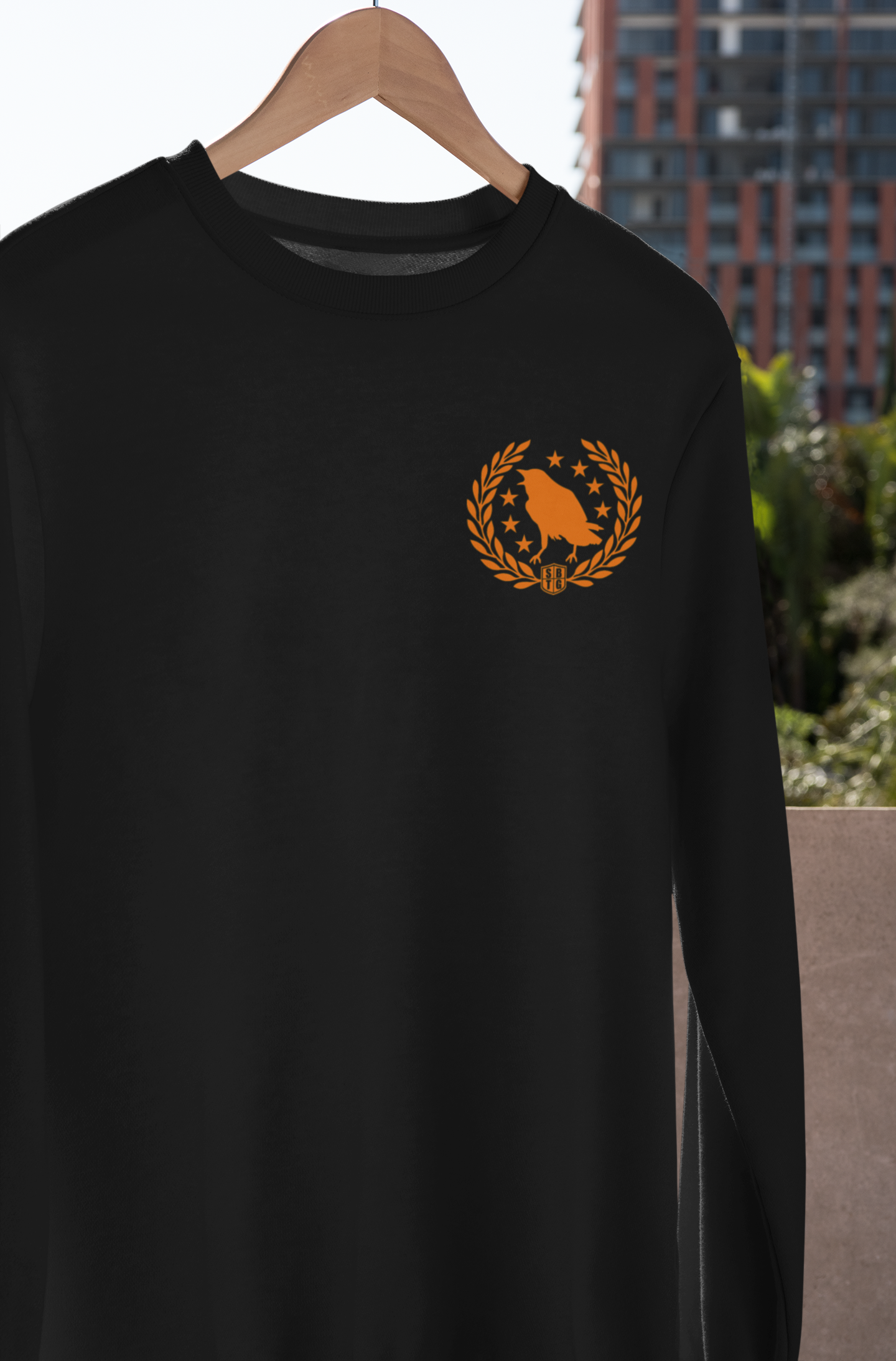 The OFFICER - long sleeves tee black + orange print
