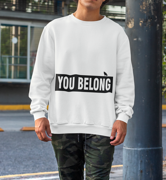 The YOU BELONG - sweatshirt white + black/white print