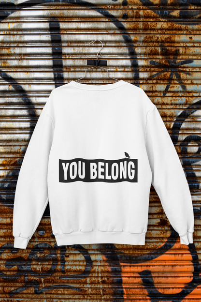 The YOU BELONG - sweatshirt white + black/white print