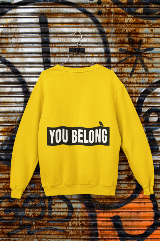 The YOU BELONG - sweatshirt gold + black/white print